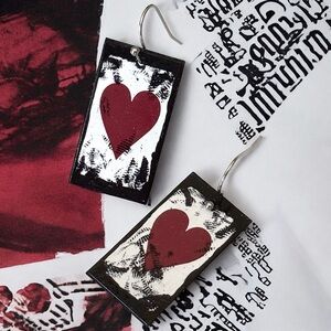 5 For $25💫Cool Playing Card Hearts Earrings